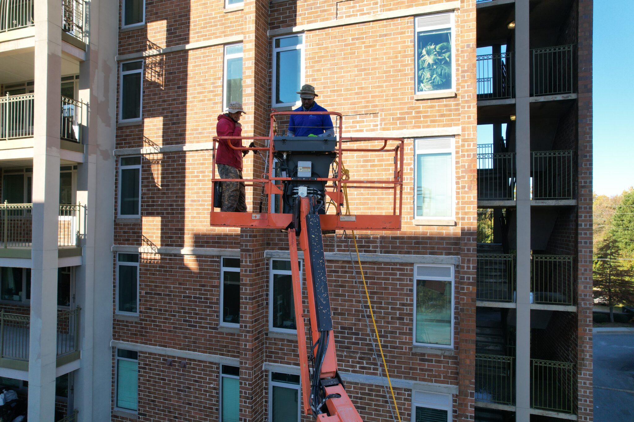 Pressure washing High building